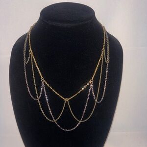 Hand Crafted Gold and Silver Drape Necklace